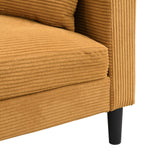 Modern Orange Corduroy Two Piece Sofa Set