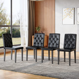 Set of 4 Metal Dining Chair Black