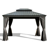 12' X 14' Hardtop Gazebo With Drainage System, Grey