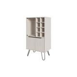 Bar Cabinet - Melamine - White - Glass Rack and Wine Storage