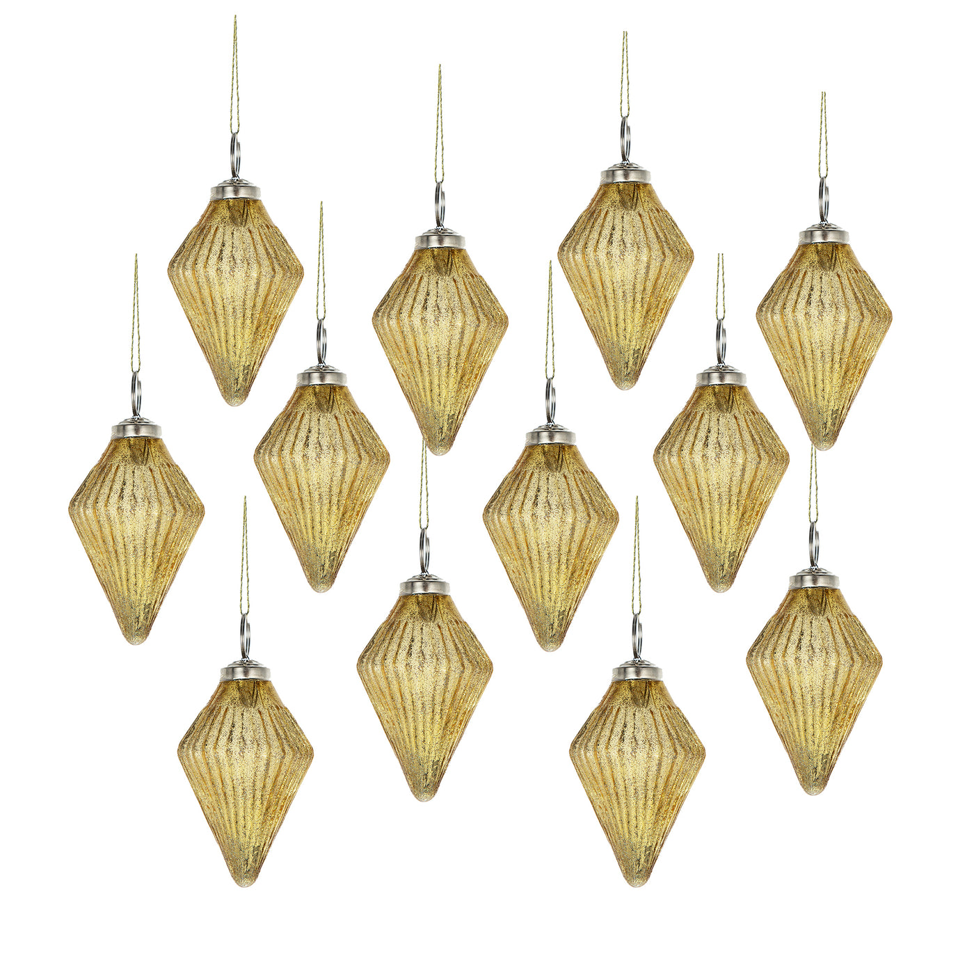 Glass Christmas Ornament Balls, Set of 12 Holiday Decorations