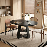 Engineered Wood Dining Table Black 48"