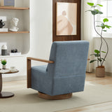 Linen Accent Chair Swivel Blue