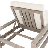 Outdoor Patio Furniture Set of 2 Acacia Wood Gray