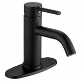 ADA Compliant Single Hole Waterfall Bathroom Faucet Matte Black
