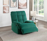 Green Velvet Reclining Chair Tufted Back Pillow Arms