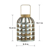 Wooden Decorative Lantern with Handle Indoor Outdoor
