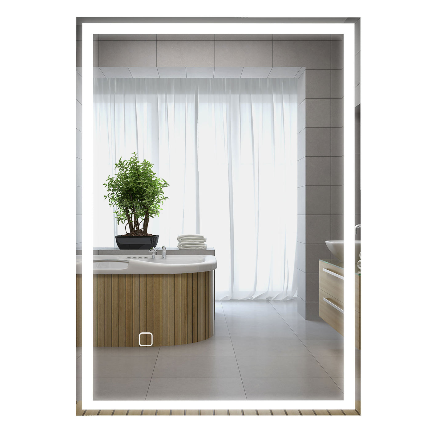 LED Dimmable Bathroom Mirror with 3 Colors & Memory