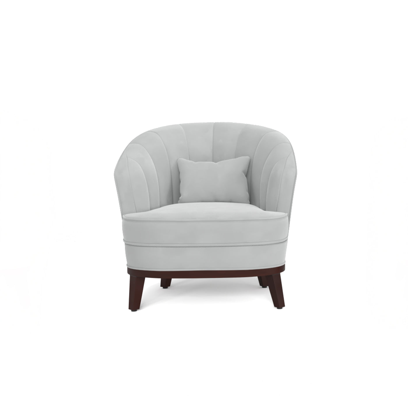 Ava Upholstered Barrel Accent Chair Light Grey