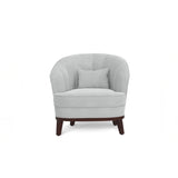 Ava Upholstered Barrel Accent Chair Light Grey