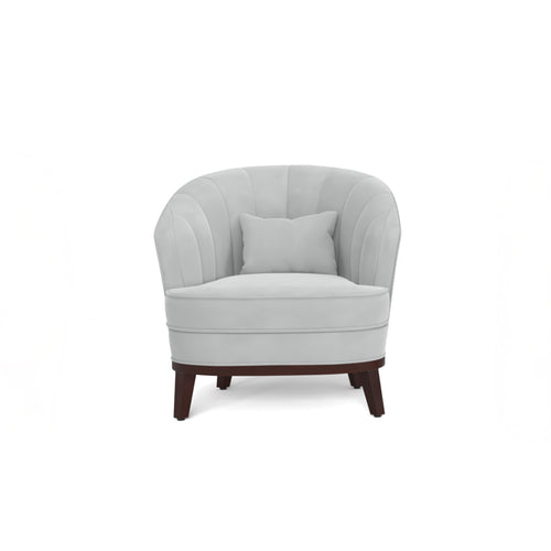 Ava Upholstered Barrel Accent Chair Light Grey