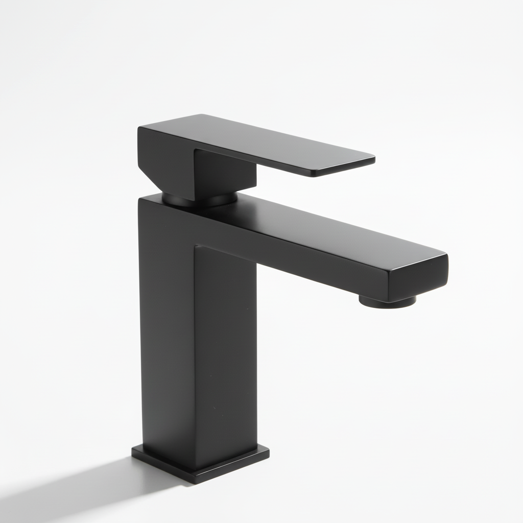 Matte Black Single Handle Bathroom Faucet Stainless Steel T20