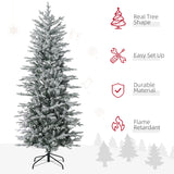 HOMCOM 6ft Tall Prelit Artificial Christmas Tree Holiday Décor with 636 Snow Flo