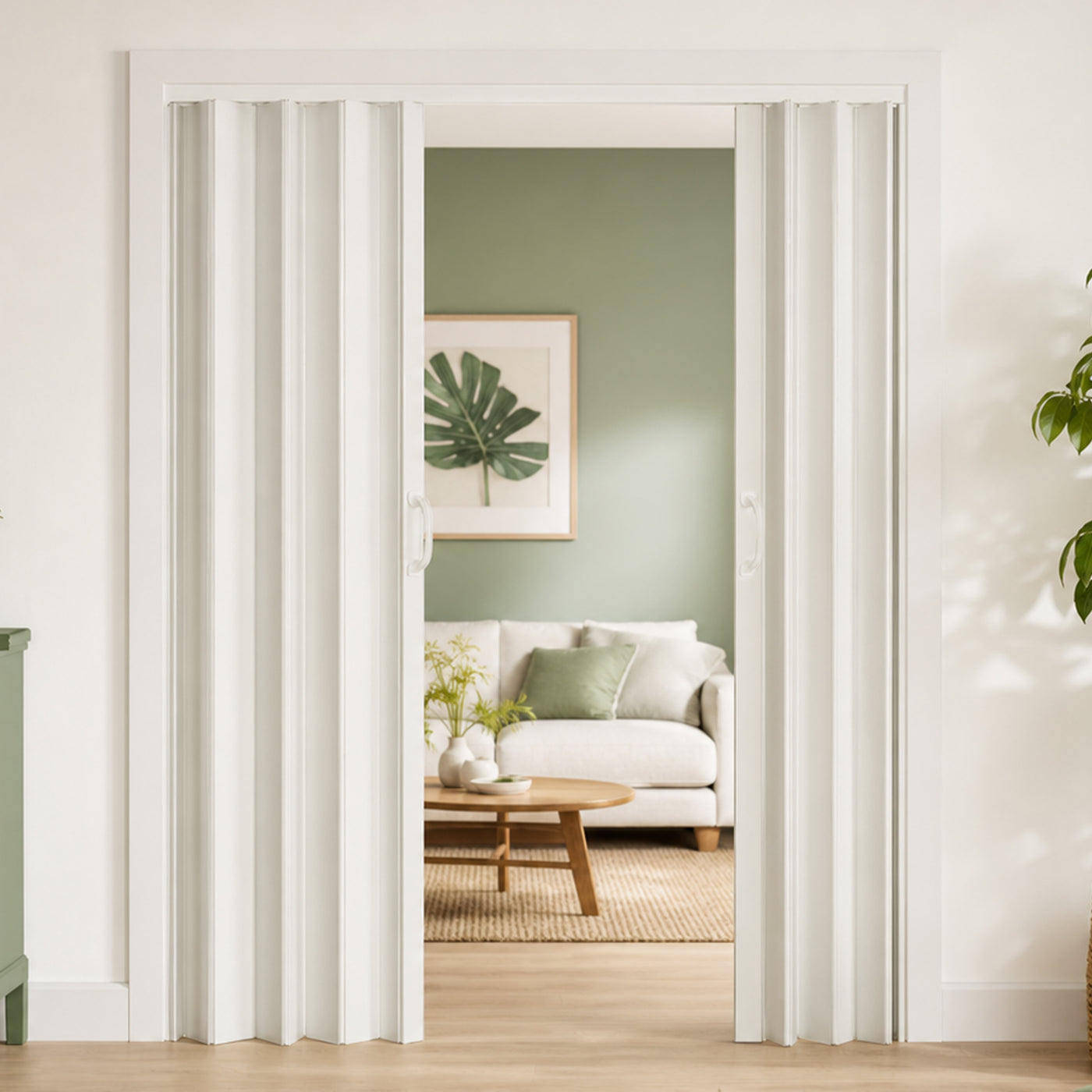 59x77 PVC Accordion Folding Door Room Divider Heavy Duty