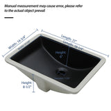 Modern Black Ceramic Undermount Bathroom Sink with Overflow, 21' x 14.75', High-