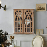 Rustic Wooden Wall Cabinet Farmhouse Storage Decorative Doors