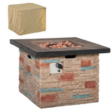 32 Inch Outdoor Propane Gas Fire Pit Table, 50,000 BTU Auto-Ignition Square