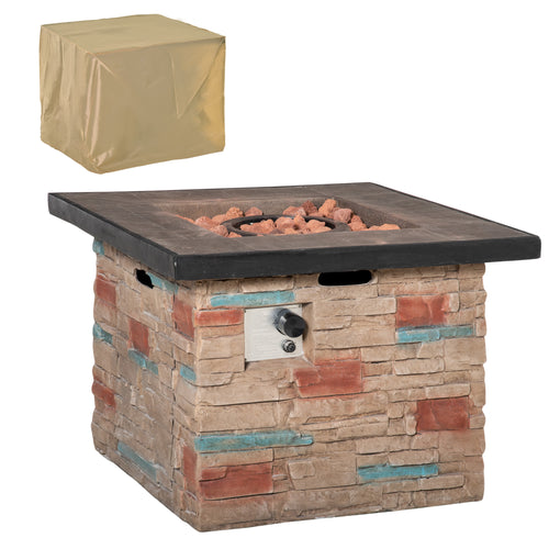 32 Inch Outdoor Propane Gas Fire Pit Table, 50,000 BTU Auto-Ignition Square
