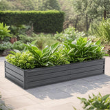 6x3x1 ft Galvanized Metal Raised Garden Bed Planter Box