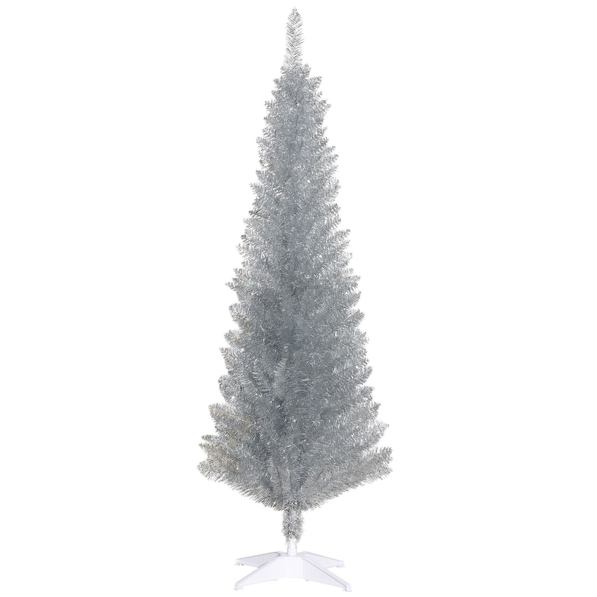 HOMCOM 5' Artificial Pencil Christmas Tree, Slim Xmas Tree with 294 Realistic Br