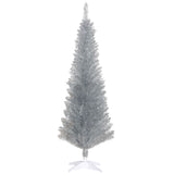 HOMCOM 5' Artificial Pencil Christmas Tree, Slim Xmas Tree with 294 Realistic Br