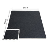 0.56 Inch Thick Gym Floor Mats, 25 Tiles Rubber Top with EVA Foam