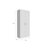 Pantry Cabinet - Double Door - Particle Board - White - 5 Shelves