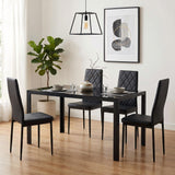 Glass Dining Table Black
