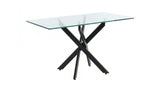 Rectangular Glass Dining Table Black 47"