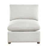 Modular Engineered Wood Sectional Sofa with Ottoman Beige 104"