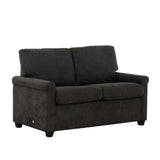 Dark Gray Twin Sleeper Sofa with USB Ports and Metal Frame