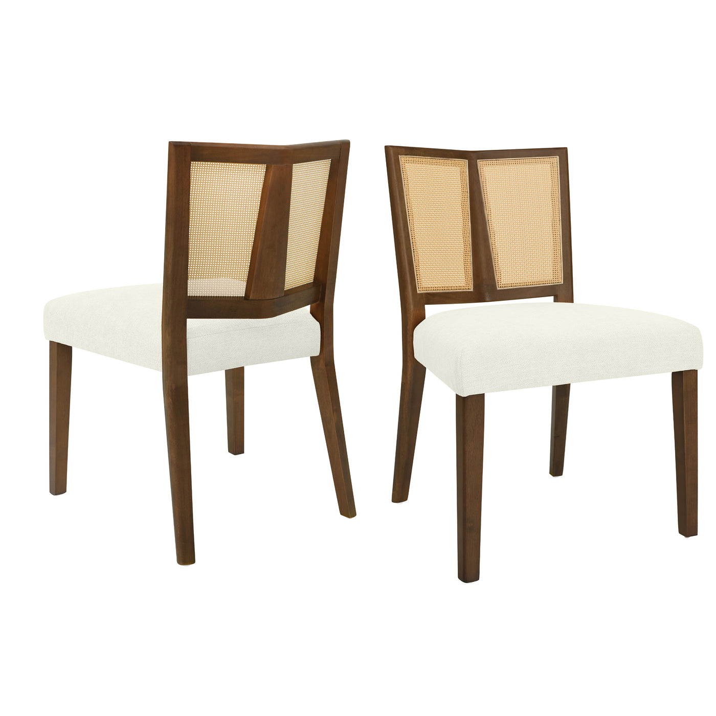 Mid-Century Rattan Dining Chair Set of 2