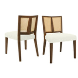 Mid-Century Rattan Dining Chair Set of 2
