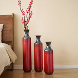 Modern White Metal Droplet Vase Set 3-Piece Home Decor