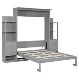 Full Engineered Wood Murphy Bed Gray