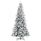 HOMCOM 9 Foot Pine Snow Flocked Artificial Christmas Tree with 616 Realistic Ced