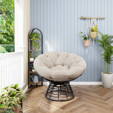 Metal Outdoor Chair Swivel Beige