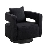 Boucle Accent Chair Swivel Black