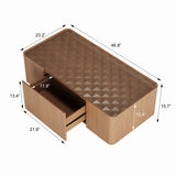 Rectangular Engineered Wood Coffee Table with Storage Natural Walnut