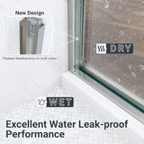 56"-60"W*60" H Semi-Frameless Double Sliding Shower Door, Bypass Shower Door