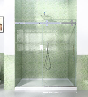 56-60"W x 72"H Frameless Sliding Shower Door Enclosure