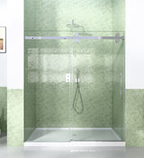 56-60"W x 72"H Frameless Sliding Shower Door Enclosure