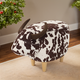 Fabric Ottoman Brown/White