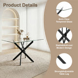 Rectangular Glass Dining Table Black 47"