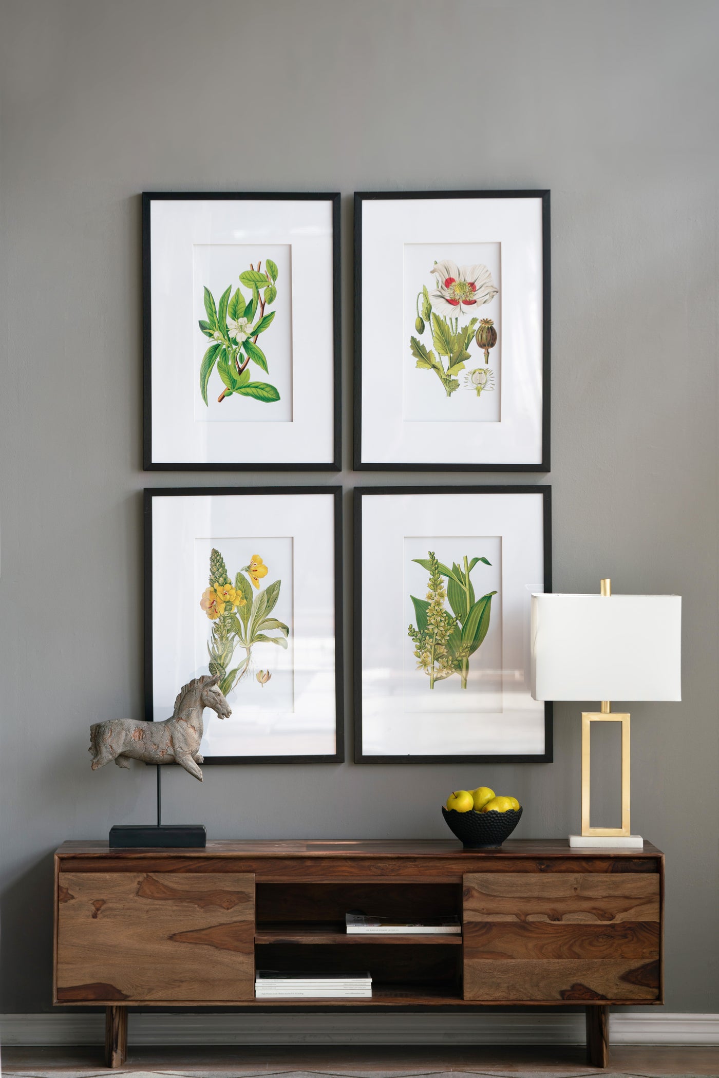 Set of 4 Botanical Flower Wall Art Prints 20" x 28
