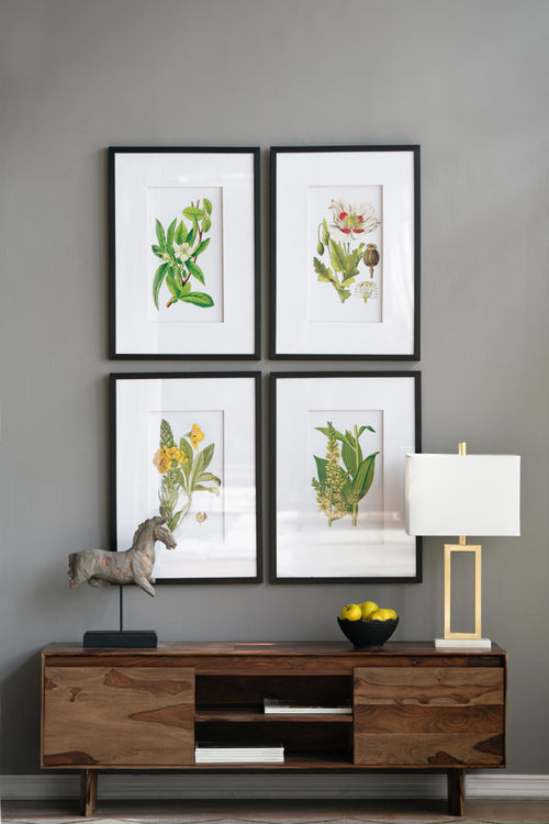 Set of 4 Botanical Flower Wall Art Prints 20" x 28
