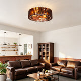20" Modern Flush Mount Fan Light, Ceiling Fans