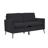 TS Nordic Black Leather Sofa Loveseat Chair 2-Pack Set