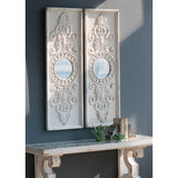 Large Wooden Wall Art Panels with Mirror Accents 17" x 48
