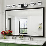 LED Vanity Light - 6-Light - Crystal Sand Acrylic Shades - Black - 43"